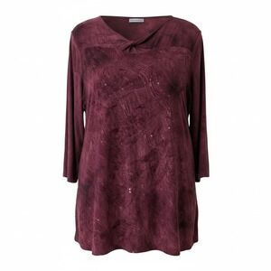 Catherines Womens Burgundy Sequin Embroidered Twist Neck Top Size 3X Wimsygoth